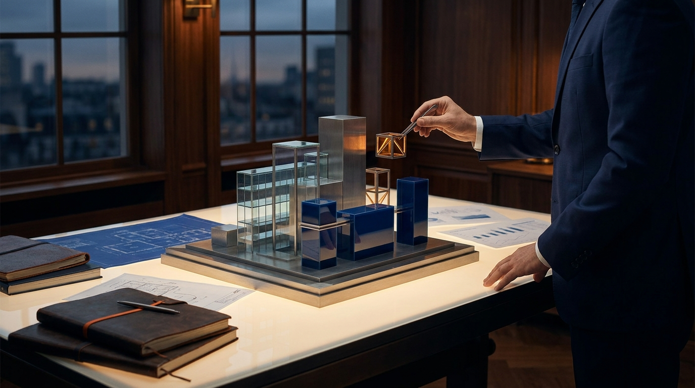 Investment portfolio strategy with diversified assets, risk management and long-term financial planning